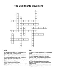 The Civil Rights Movement Crossword Puzzle