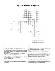 The Countries Capitals Crossword Puzzle