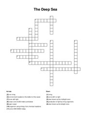 The Deep Sea Crossword Puzzle