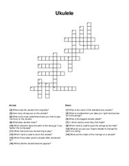 Ukulele Crossword Puzzle
