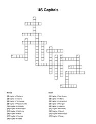 US Capitals Word Scramble Puzzle