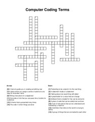 Computer Coding Terms Crossword Puzzle