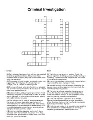 Criminal Investigation Crossword Puzzle