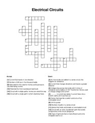 Electrical Circuits Word Scramble Puzzle