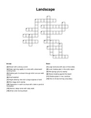Landscape Crossword Puzzle