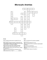 Microcytic Anemias Crossword Puzzle