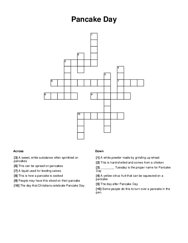 Pancake Day Crossword Puzzle