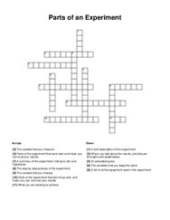 Parts of an Experiment Crossword Puzzle