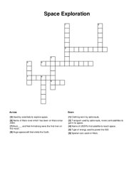 Space Exploration Crossword Puzzle