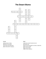 The Desert Biome Crossword Puzzle