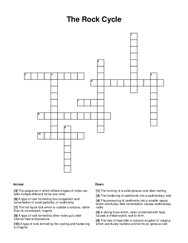 The Rock Cycle Crossword Puzzle