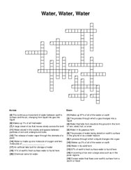 Water, Water, Water Crossword Puzzle