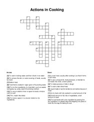 Actions in Cooking Crossword Puzzle