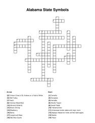 Alabama State Symbols Crossword Puzzle