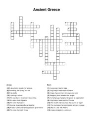 Ancient Greece Crossword Puzzle