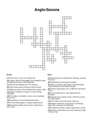 Anglo-Saxons Crossword Puzzle