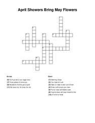 April Showers Bring May Flowers Crossword Puzzle