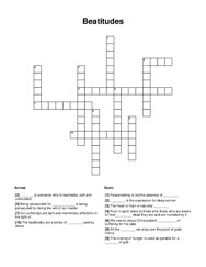 Beatitudes Crossword Puzzle