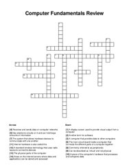 Computer Fundamentals Review Word Scramble Puzzle