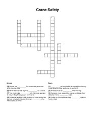 Crane Safety Crossword Puzzle