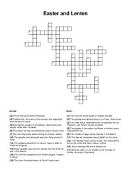 Easter and Lenten Crossword Puzzle