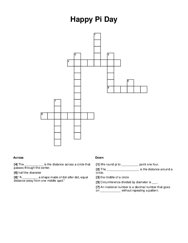 Happy Pi Day Crossword Puzzle