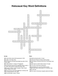 Holocaust Key Word Definitions Crossword Puzzle