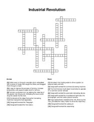 Industrial Revolution Crossword Puzzle