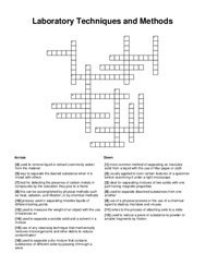 Laboratory Techniques and Methods Crossword Puzzle