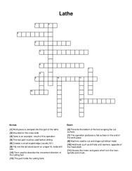 Lathe Crossword Puzzle