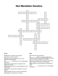 Non Mendelian Genetics Crossword Puzzle