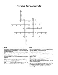 Nursing Fundamentals Crossword Puzzle