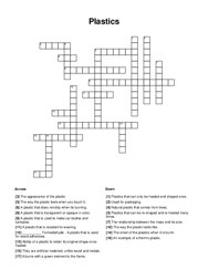 Plastics Crossword Puzzle