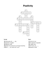 Positivity Crossword Puzzle