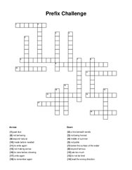Prefix Challenge Word Scramble Puzzle