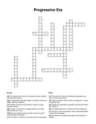 Progressive Era Crossword Puzzle