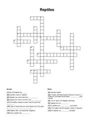 Reptiles Crossword Puzzle