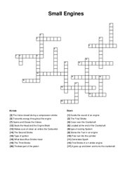 Small Engines Crossword Puzzle