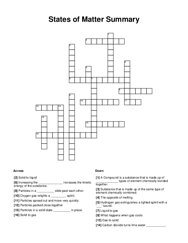 States of Matter Summary Word Scramble Puzzle