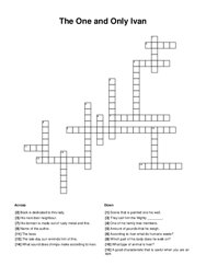 The One and Only Ivan Crossword Puzzle