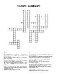 Tourism - Vocabulary Crossword Puzzle