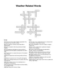 Weather Related Words Crossword Puzzle