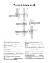 Womens History Month Crossword Puzzle