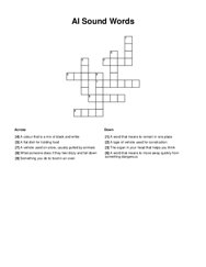 AI Sound Words Crossword Puzzle