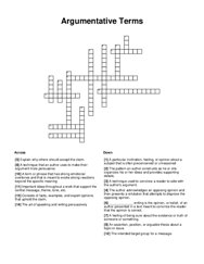 Argumentative Terms Crossword Puzzle