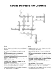 Canada and Pacific Rim Countries Crossword Puzzle
