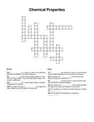 Chemical Properties Crossword Puzzle