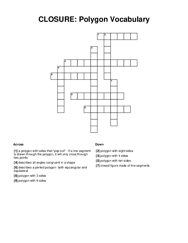 CLOSURE: Polygon Vocabulary Crossword Puzzle