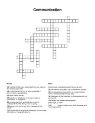 Communication Crossword Puzzle