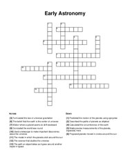 Early Astronomy Crossword Puzzle